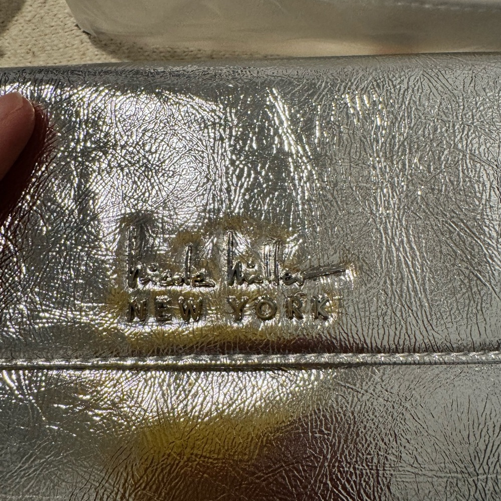 Nicole Miller Silver Shoulder Bag for Evening Out